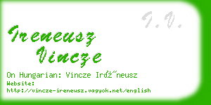 ireneusz vincze business card